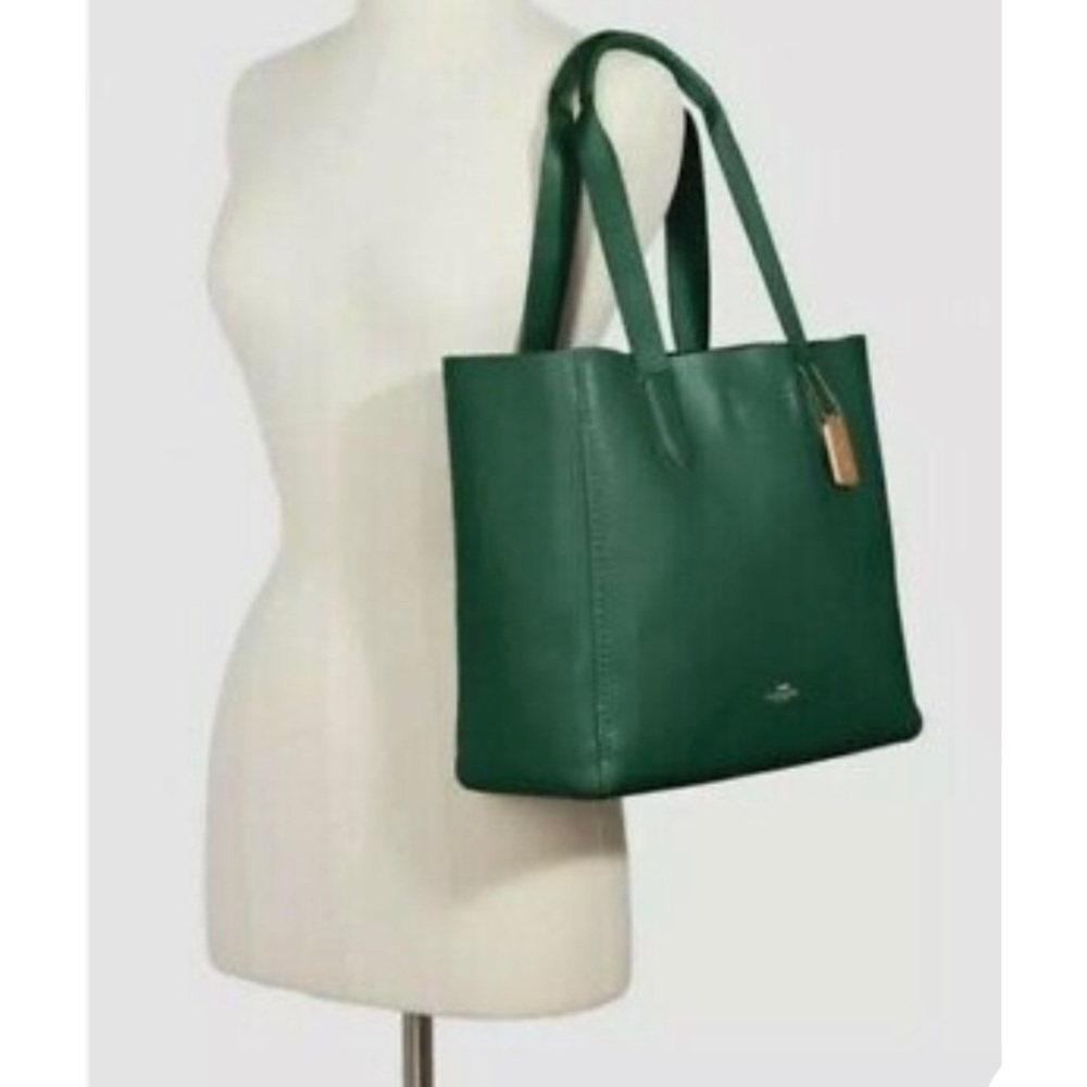 NWT Coach Leather Derby Tote Purse Kelly Green
